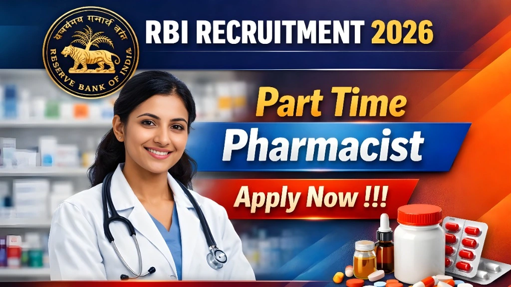 RBI Part Time Pharmacist Recruitment Apply Now