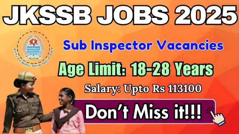 JKSSB Sub-Inspector Telecom Recruitment