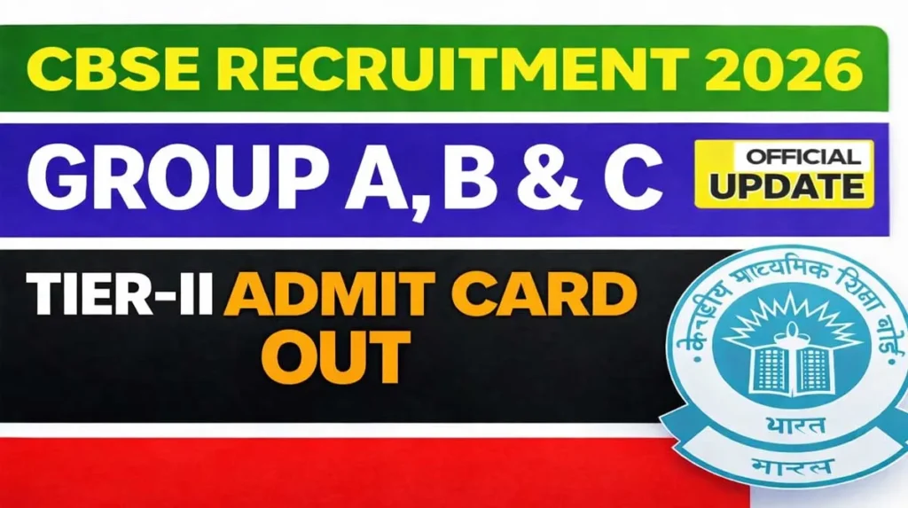 CBSE Group A B C Tier-II Admit Card 2026 Out Download Now