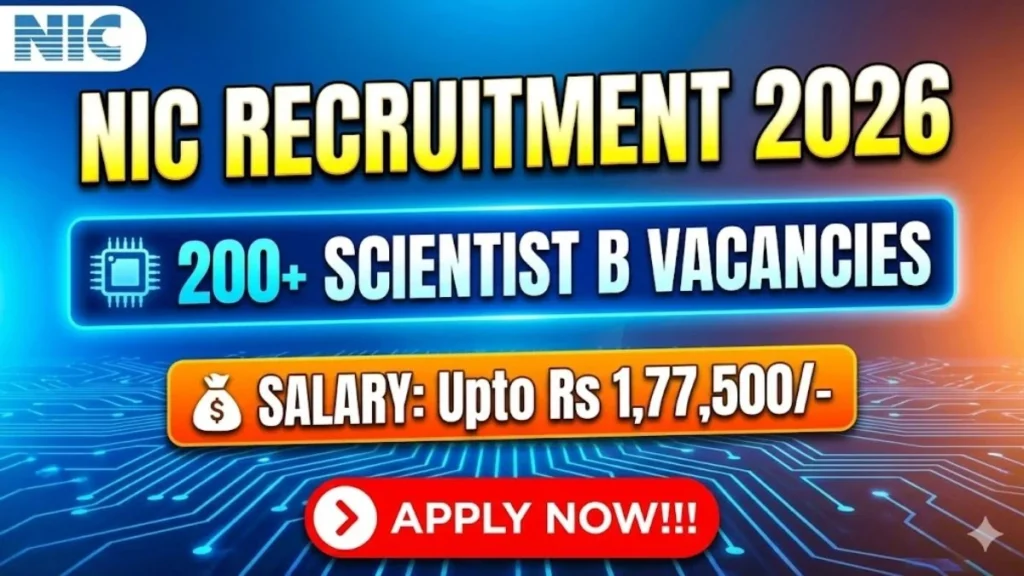 NIC Scientist B Recruitment Apply Now