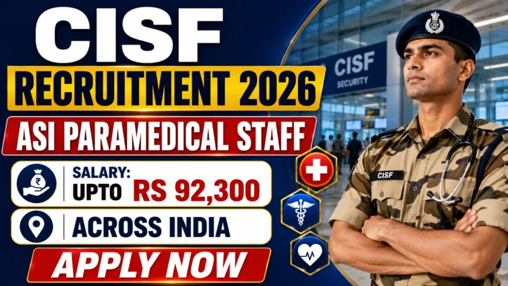 CISF ASI Para Medical Staff Recruitment Apply Now