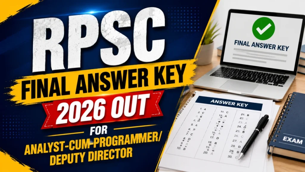 RPSC Final Answer Key 2026 Out Download Paper I & II PDF Now