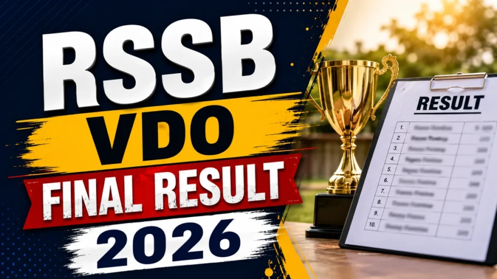 RSSB VDO Final Result 2026 Out Download Merit List PDF Now