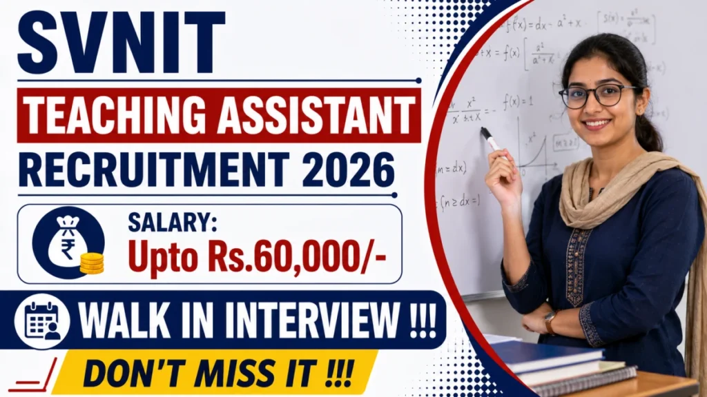 SVNIT Teaching Assistant Recruitment 2026: Apply Online Now